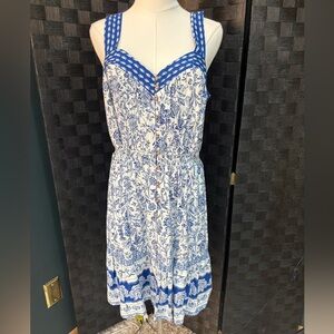 Knox Rose Blue Floral Sleeveless Dress